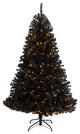 6' Black Artificial Christmas Tree With 400 Clear LED Lights and 1036 Tips