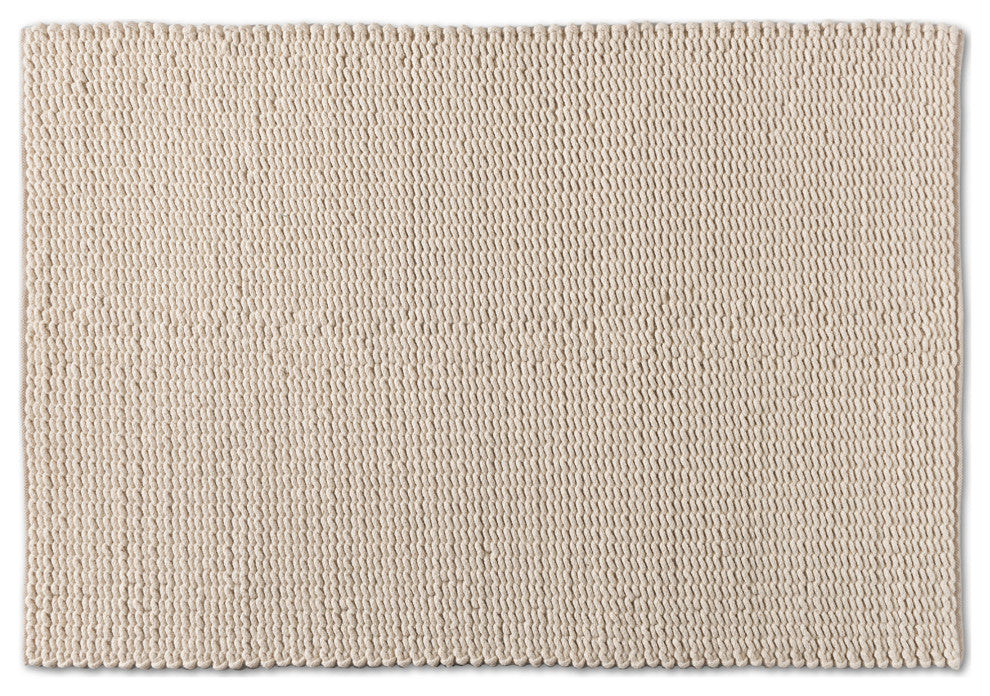 Alvero Modern Ivory Handwoven Wool Blend Area Rug