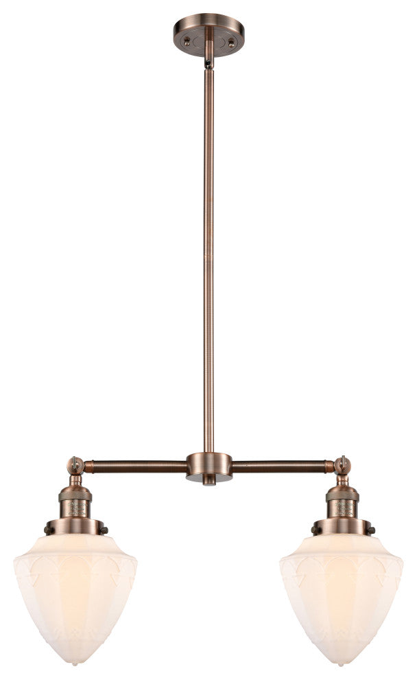 Innovations 209-AC-G661-7 2 Light 24" Island Light, Antique Copper