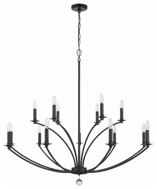 Mila 15-Light Black Chandelier