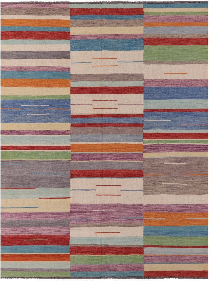 Kilim Flat Weave Wool On Wool Reversible Rug 9' 5" X 12' 0" - Q12593