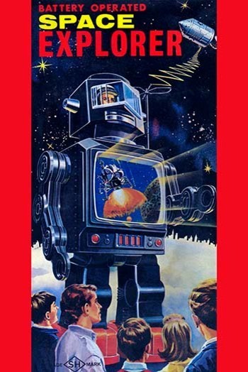 Space Explorer Robot - Gallery Wrapped Canvas Art 28" x 42"