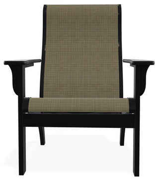 Adirondack Sling Outdoor Adirondack Armchair, Elevation Stone/Black