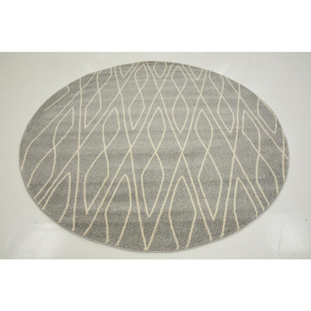 Rug Unique Loom Fez Gray Round 6' 0 x 6' 0