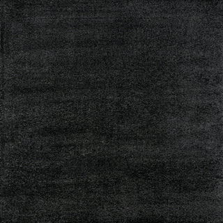 Haze Solid Low-Pile Black 7' Square Area Rug