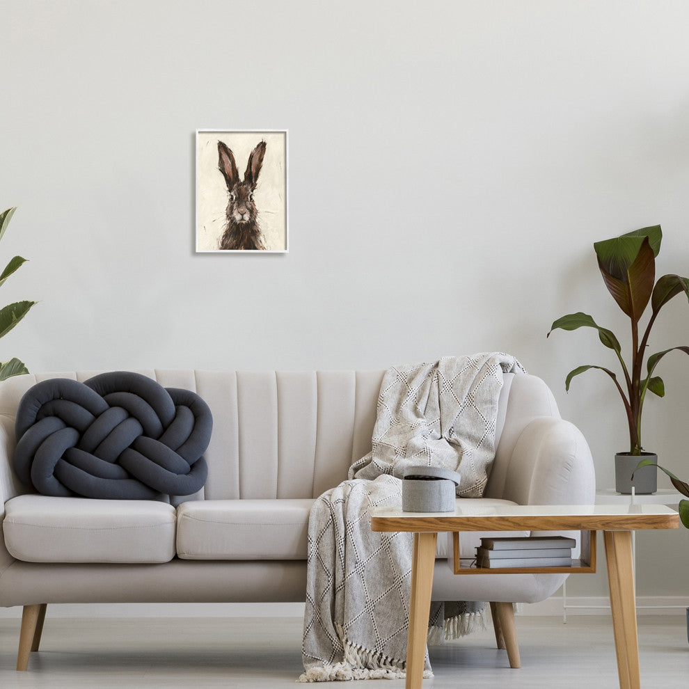 Brown European Rabbit Hare Portrait Painting, 11 x 14