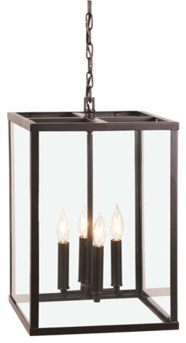 Four Light Carnegie Pendant, Oil Rubbed Bronze