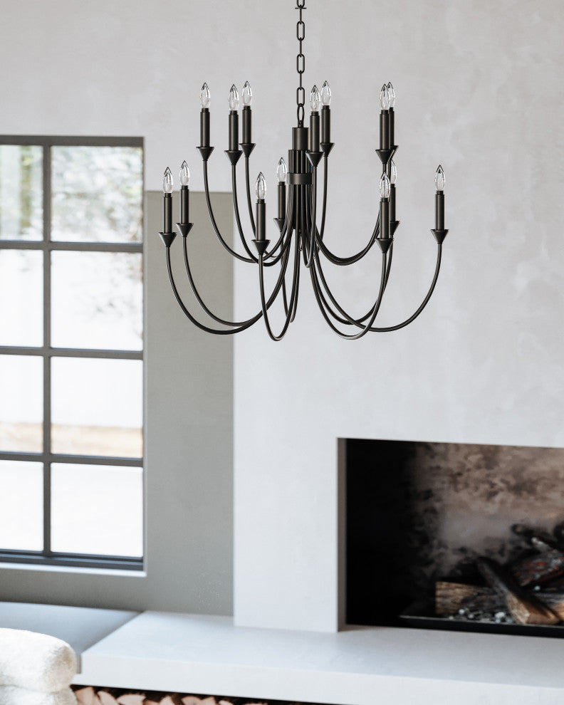 Cate 14 Light Chandelier Forged Iron Frame