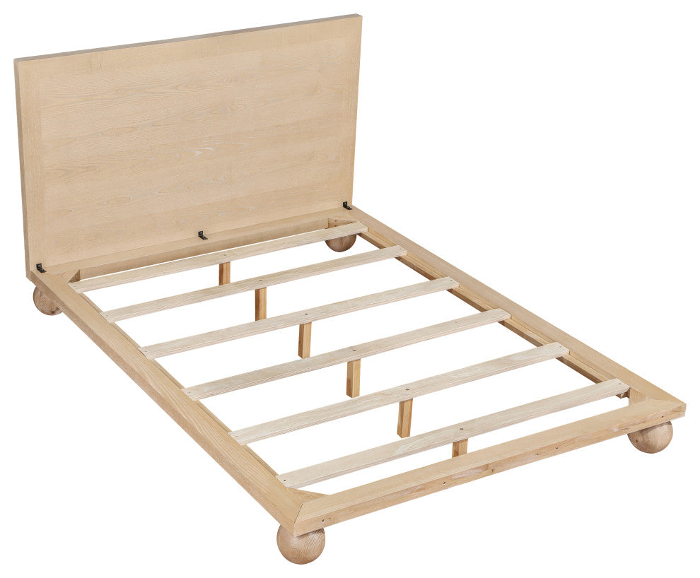 Kent Solid Ash Wood Bed, Natural, King