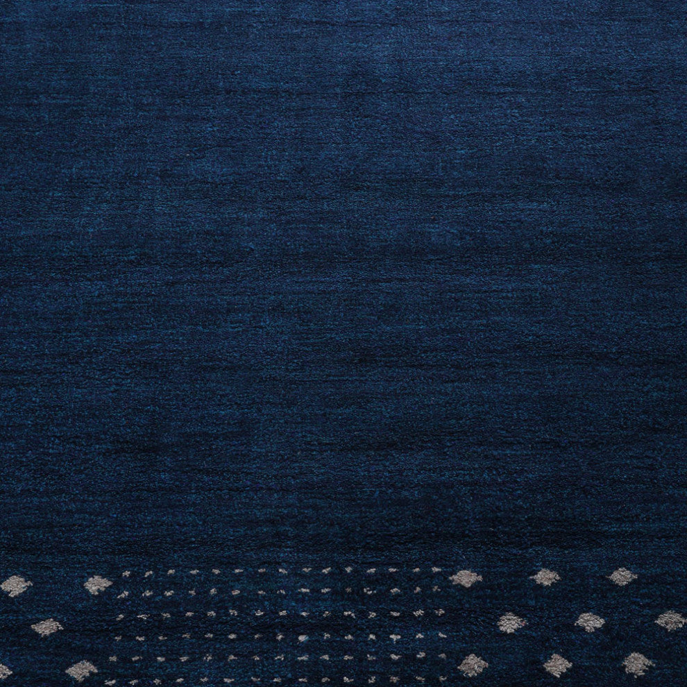 HAND KNOTTED LOOM WOOL ECO-FRIENDLY AREA RUGS - Rectangle, Blue, Contemporary