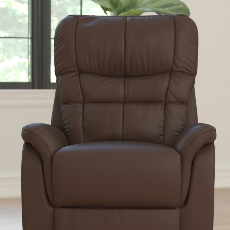 Hercules Series Remote Powered Lift Recliner, Cognac Leathersoft