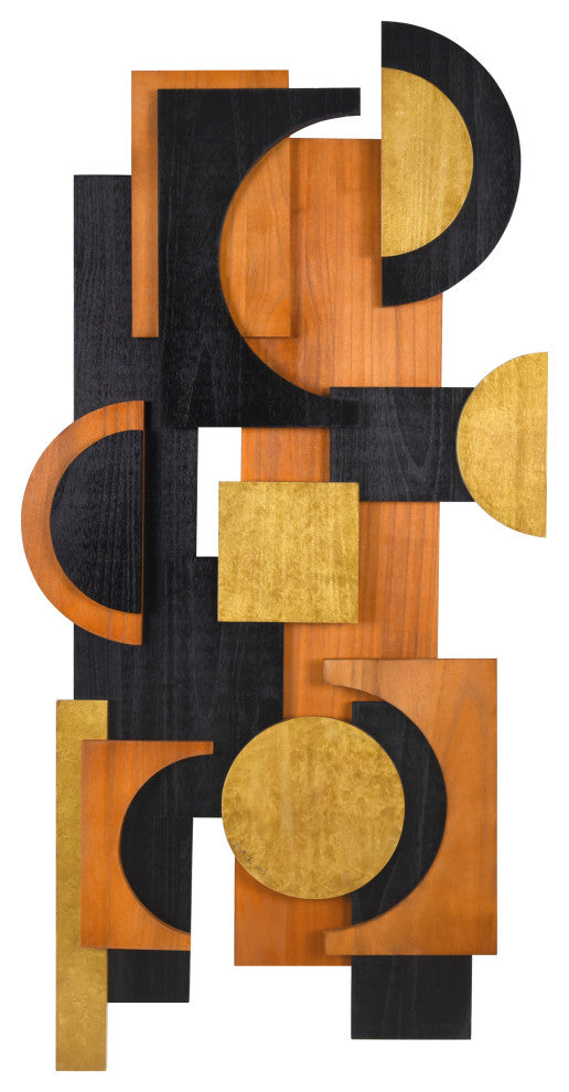 "Amber Embraces I" Hand Made Wood Abstracts Wall Art, Ap-101b-4824-01