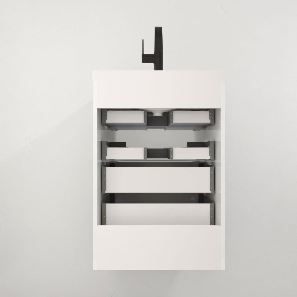 Carla 24" Freestanding Bathroom Vanity, Gloss White