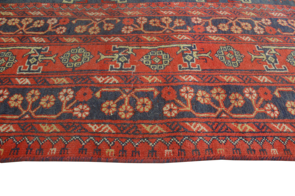 Semi-Antique Maxim Navy/Red Rug, 6'6x9'8