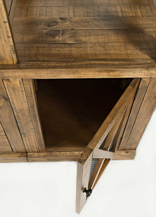 Telluride Rustic Pine Entertainment Center With 70" TV Console