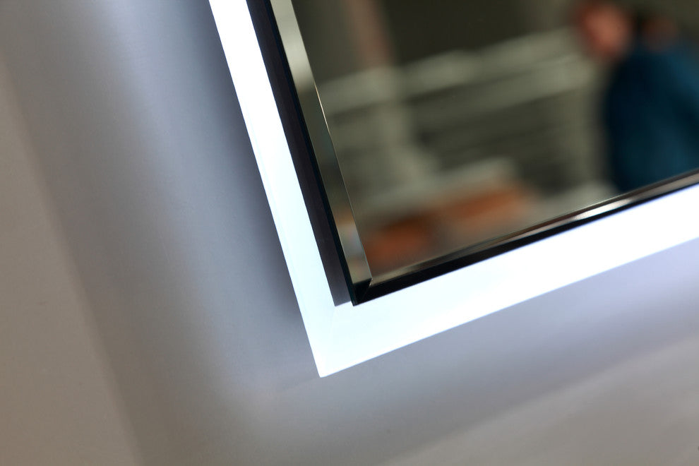 Vanity Art LED Lighted Vanity Square Bathroom Mirror With Touch Sensor
