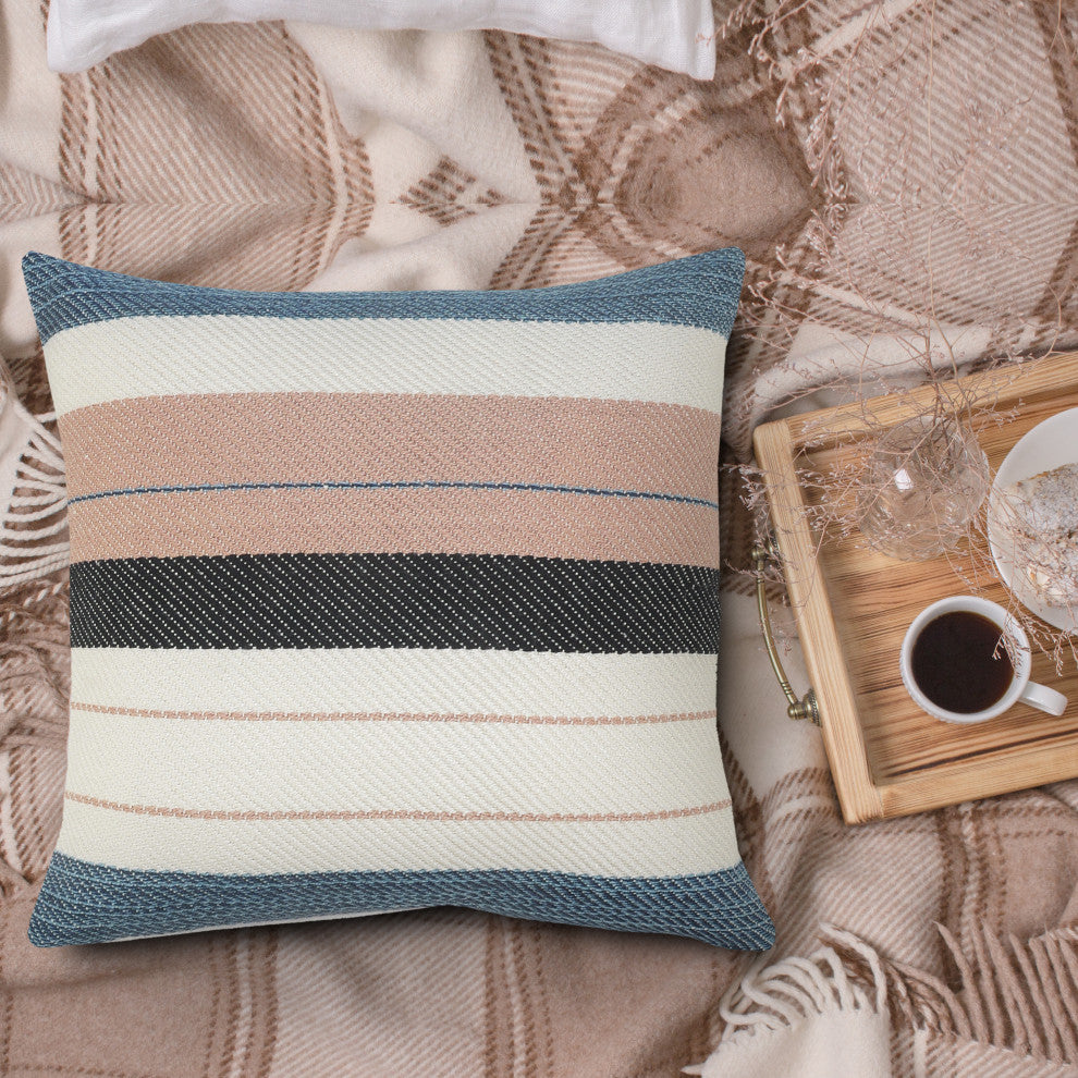 Multicolored Mid-Century Stripe Throw Pillow