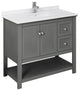 Fresca Manchester Regal 40" Gray Wood Veneer Cabinet With Top and Sink