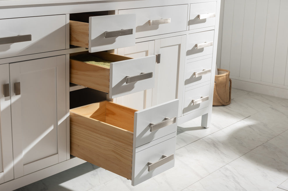 Valentino Single Vanity, White, 84"