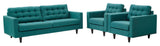 Teal Empress Sofa and Armchairs Set of 3