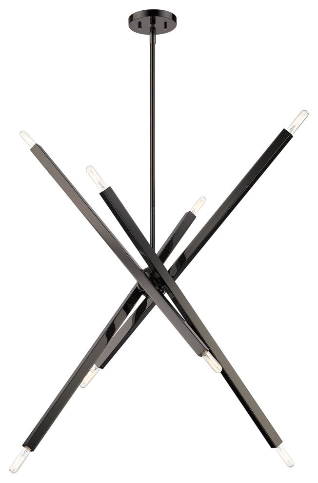 Livex Lighting Monaco 8-Light Black Chrome Large Linear Chandelier