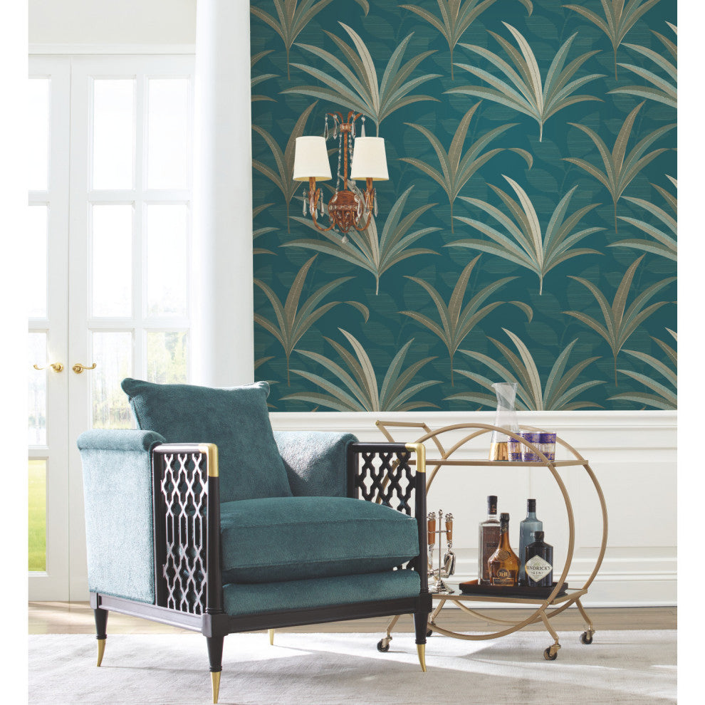 Blue El Morocco Palm Wallpaper