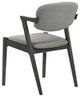 Upholstered Side Chairs With Demi Arm, Gray And Black, Set of 2