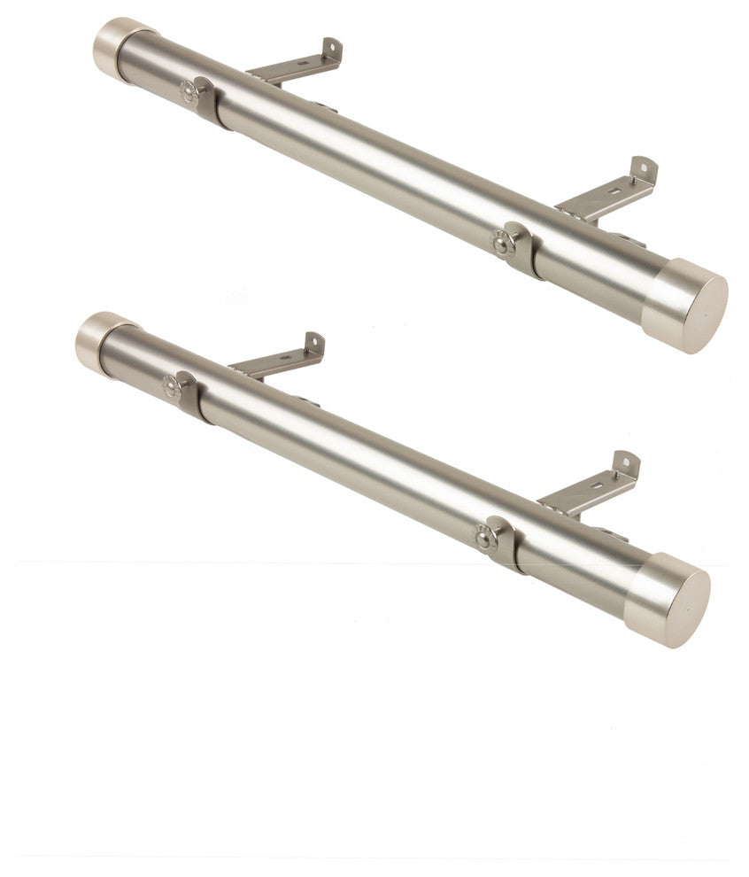 Collin 1.5" Side Curtain Rod, Satin Nickel, 18"