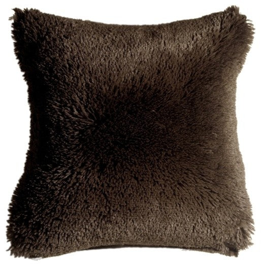 Pillow Decor - Soft Plush Brown 20 x 20 Throw Pillow
