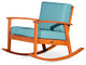 DTY Outdoor Living Longs Peak Eucalyptus Rocker w/ Cushions, Natural Oil, Sage