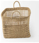 Bellisa Medium Brown Seagrass Rectangular Basket With Handles, 2-Piece Set