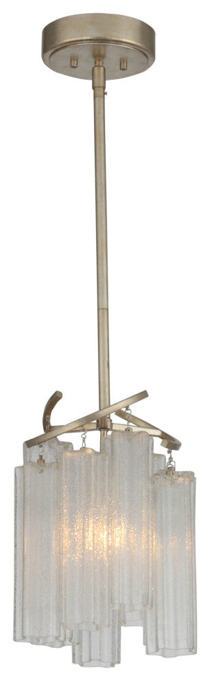 Maxim 39573 Victoria 1 Light 11"W Pendant - Golden Silver / Waterfall Glass