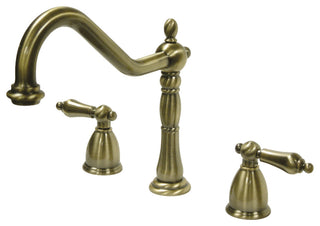 Kingston Brass Widespread Kitchen Faucet, Antique Brass
