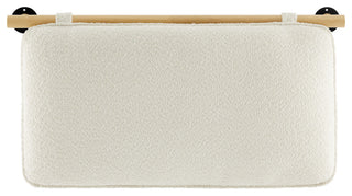 Anela Wall-Mounted Chenille Upholstered Twin Headboard, Cream Natural