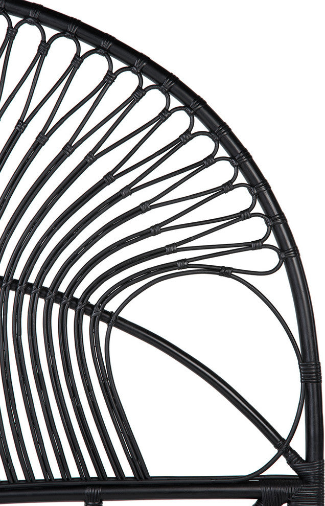 Rattan Loop Headboard Black, King