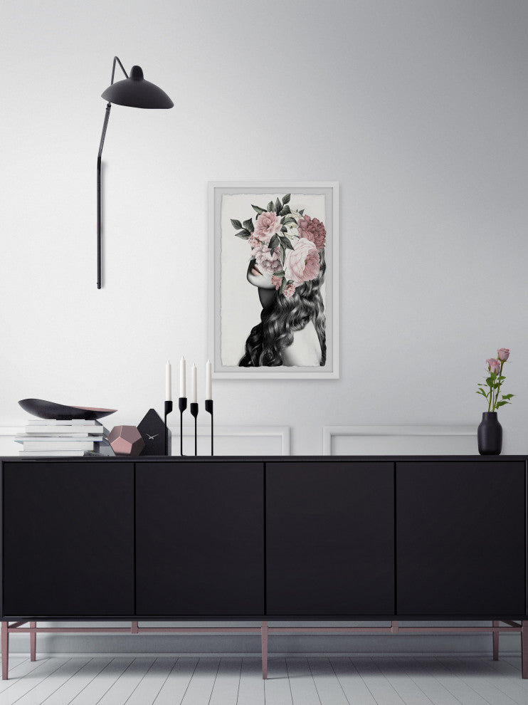 "Curly Bloom" Framed Painting Print, 24"x36"