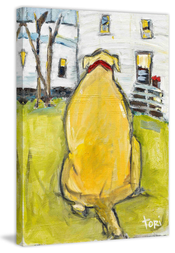 "Fat Dog" Painting Print on Canvas by Tori Campisi, 40"x60"