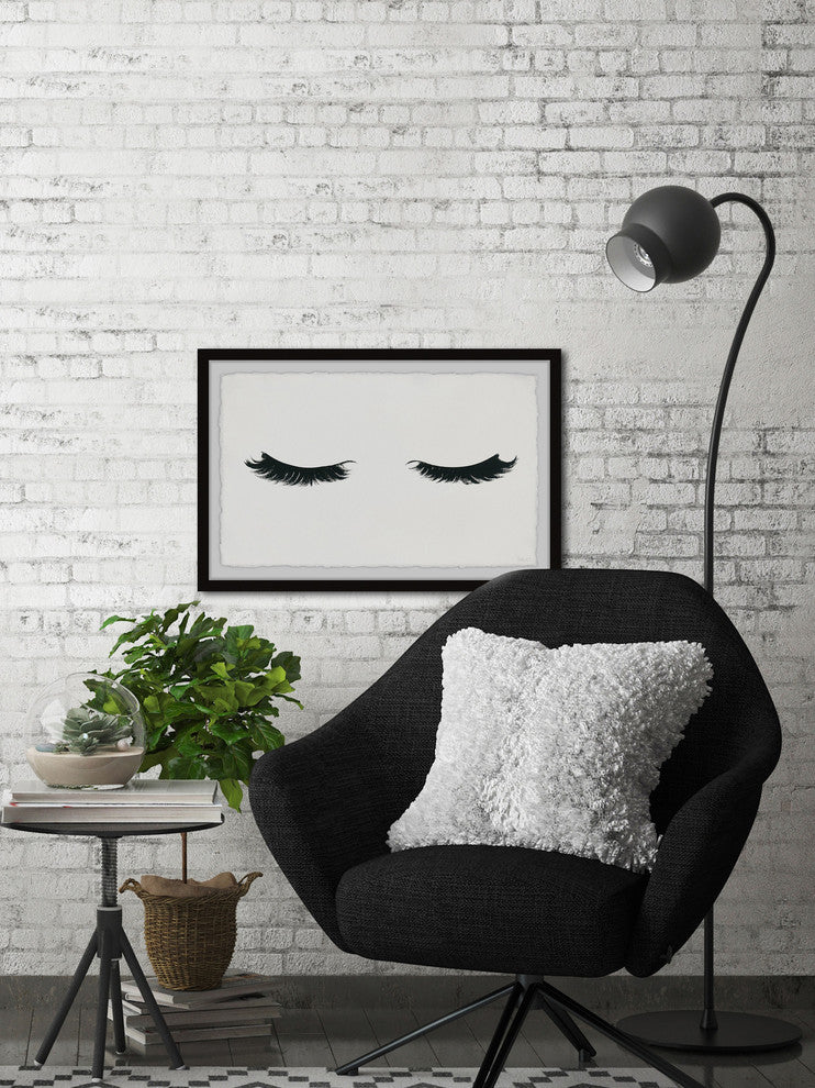 "Curly Lashes" Framed Painting Print, 12"x8"