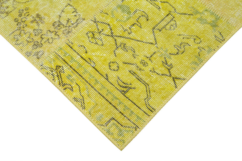 Rug N Carpet - Handmade Oriental 3' 6" x 8' 5" Boho Patchwork Runner Rug