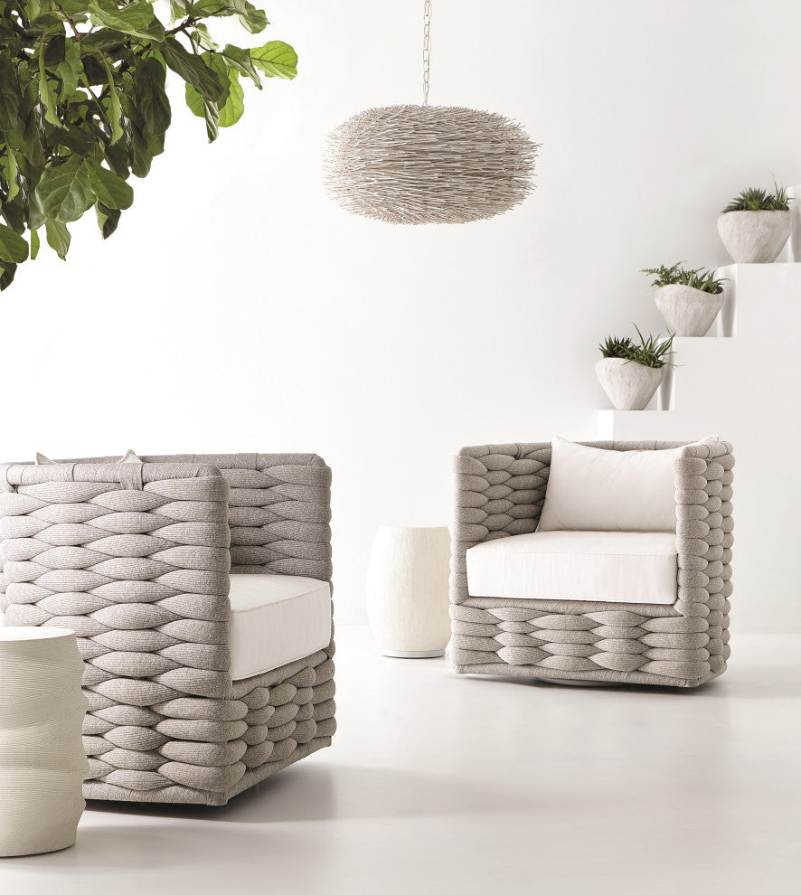 Bernhardt Wailea Nordic Gray Outdoor Swivel Chair