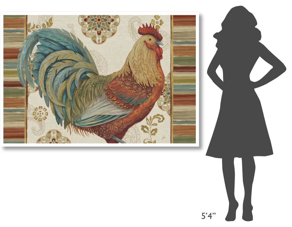 "Rooster Rainbow IIIA" Digital Paper Print by Daphne Brissonnet, 62"x42"