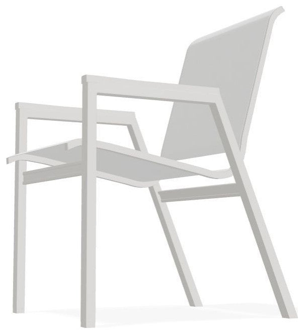 Bazza Sling Stackable Outdoor Dining Chair, White/Snow