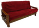 Solid Foam-Backed Microsuede 8" to 9" Full Futon Cover, Cardinal Red