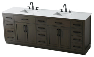 Home Living 84" Double Bathroom Vanity, Mocha Brown