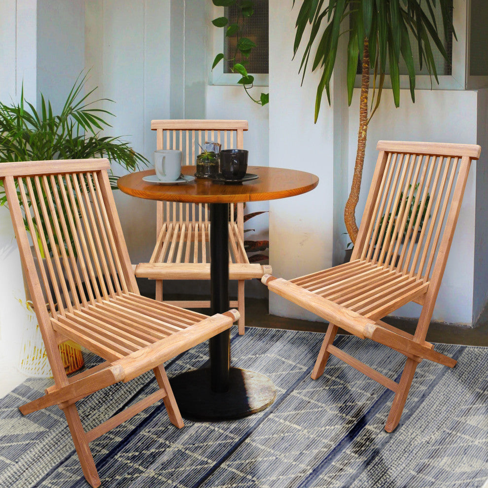 Seven Seas Teak Folding Side Chair, Set of 2