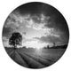 Vibrant Black White Lavender Field, Landscape Round Wall Art, 36"