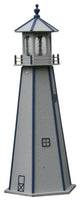 Standard Lighthouse, Dawn Gray & Navy Blue, 4 Foot, Solar Light