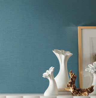 Gesso Weave Wallpaper, Teal