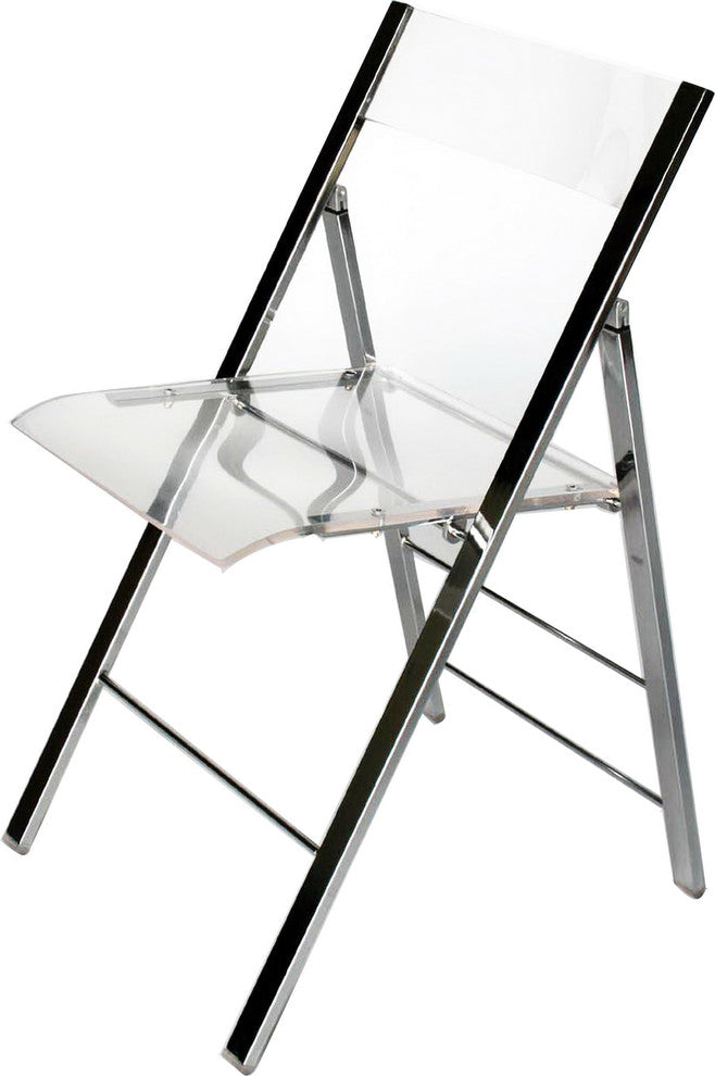 Acrylic Folding Accent Chairs, Set of 2