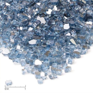 Real Flame Reflective Fire Glass in Blue